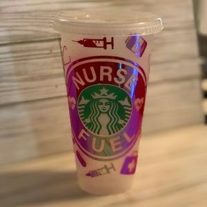 Starbucks - NEW Venti Cold Cup 24 oz (Nurse) Holographic Vinyl Design